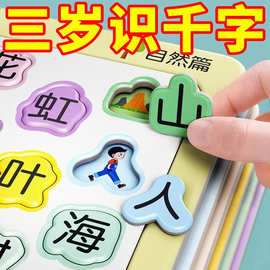 宝宝幼儿早教识字拼图汉字认字认知卡片3-4到6岁儿童进阶益智玩具