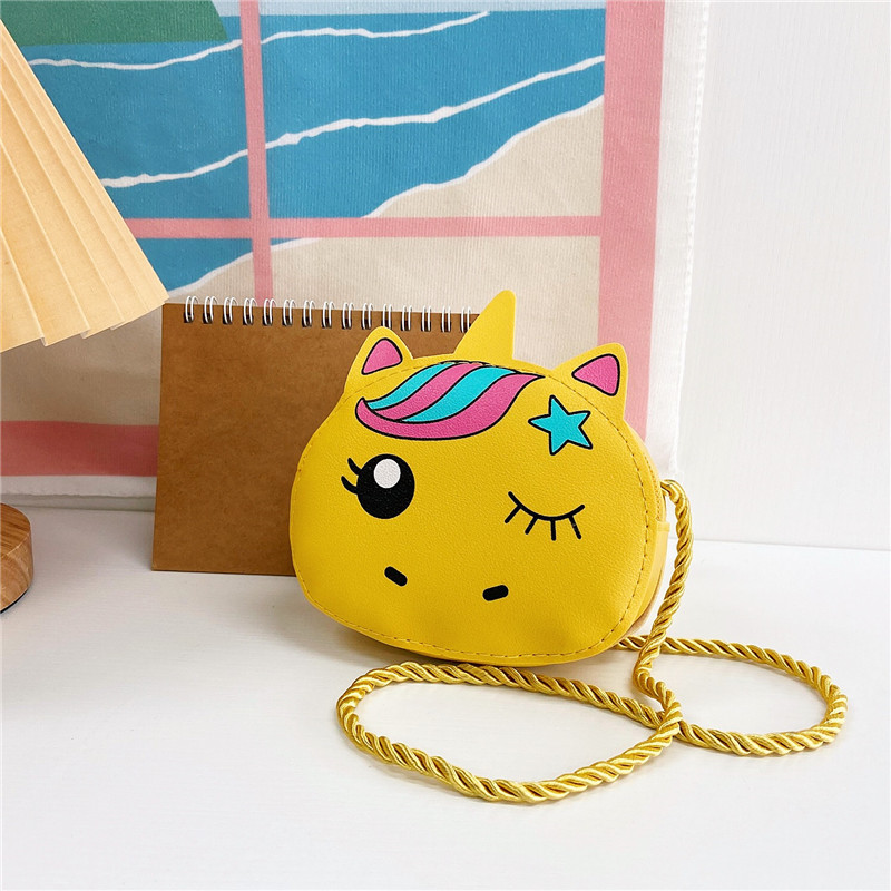 Estilo coreano 2021 nueva moda de dibujos animados unicornio niños bolsa de mensajero lindo bebé mini monedero bolso de hombro