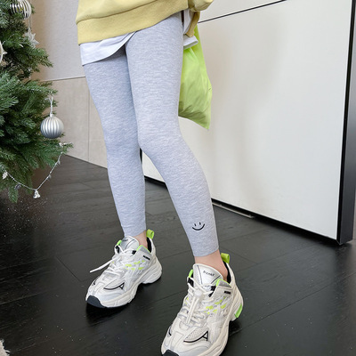 2023 Spring New products Thread Leggings children Korean Edition Baby pants modal leisure time Ninth pants