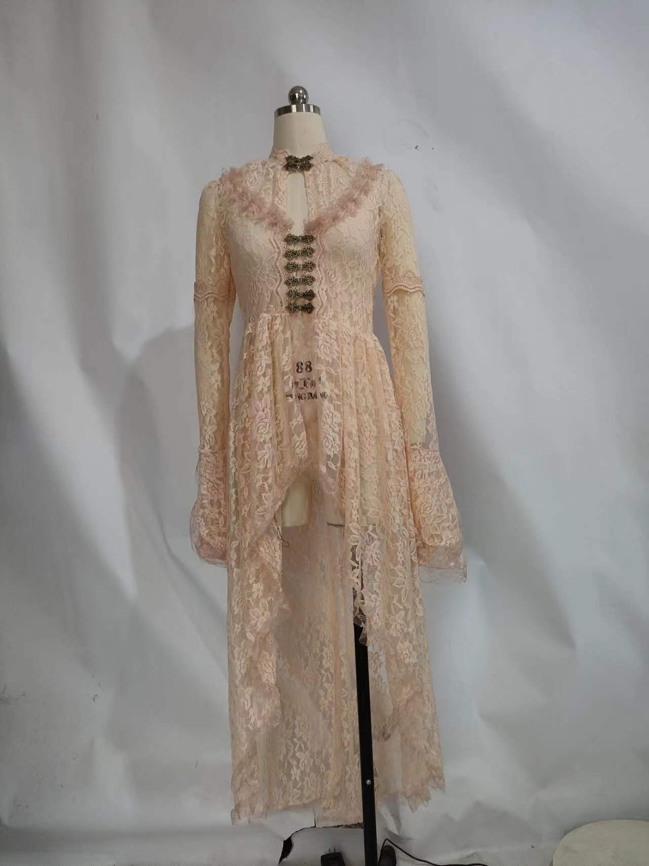 Abito medievale in pizzo per donna elegante costume da cerimonia_voghion.com
