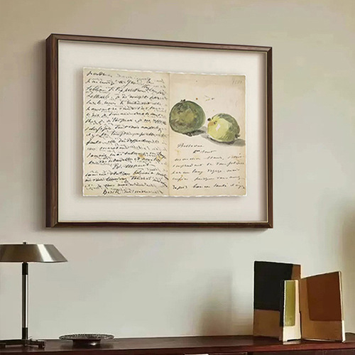 Manet's Letter Impressionist Floating French Retro Decorative Painting Wall Art for European Restaurant Cafe