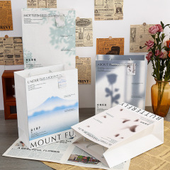 Ins style high-end white cowhide embossed gift bag birthday gift packaging handbag holiday souvenir paper bag