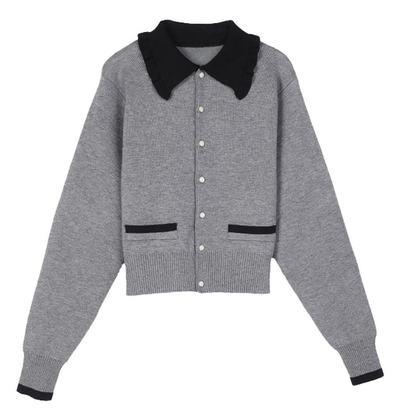 新しい色のファッションのゆったりしたニットのカーディガンの婦人服2025春と秋の小さい子の香風の長袖のセーターのコート|undefined