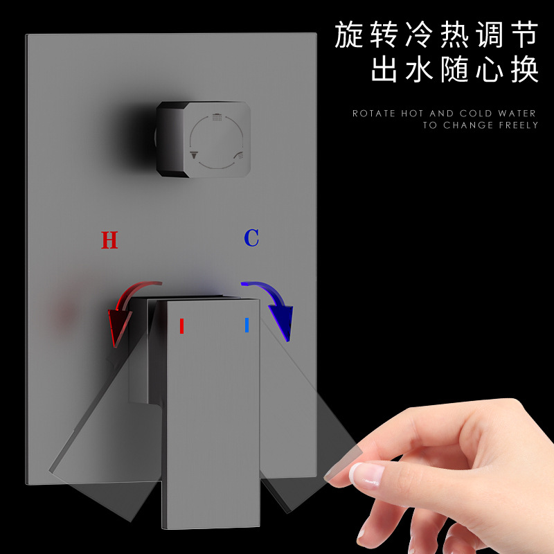 Todo el cobre, uno por uno, ducha preincrustada de fusión en caliente, pantalla de ducha de temperatura constante integrada, espejo de ducha, boquilla de lluvia, juego de presurización