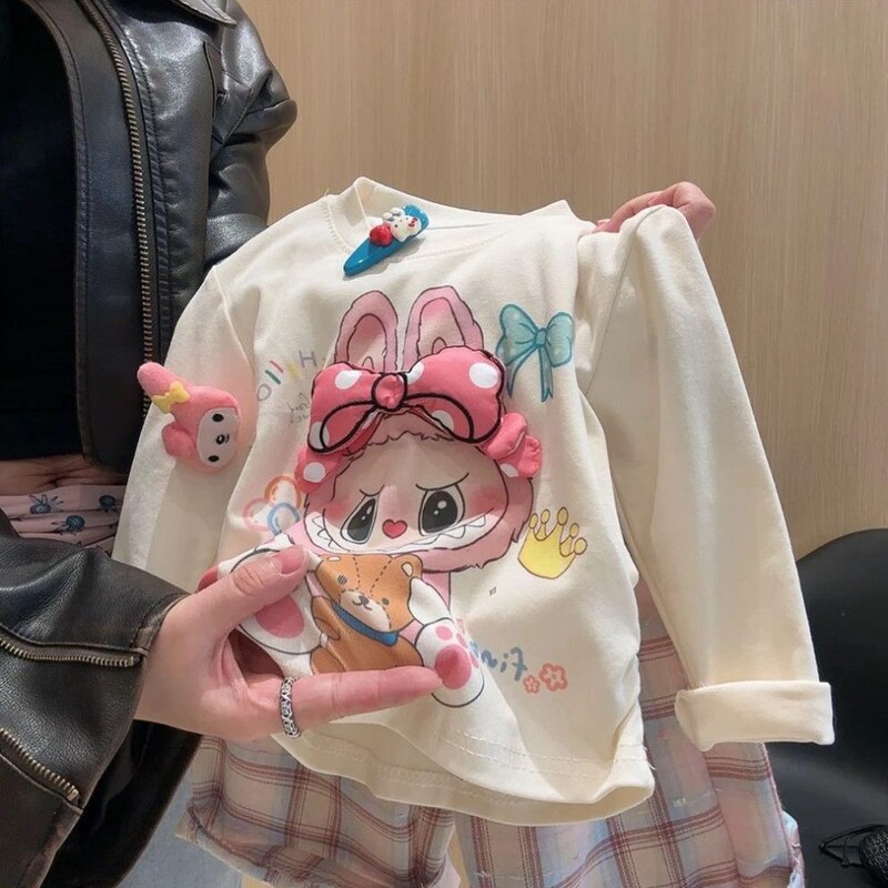 2025新款春秋儿童女童新款韩版卡通立体长袖打底衫宝宝休闲洋气|undefined