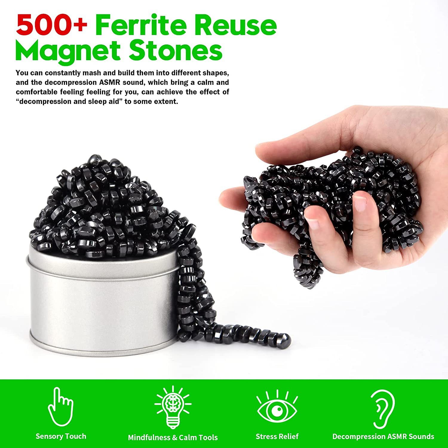 Black technology magnetic hematite ferrite gravel to relieve anxiety and decompress adult office desktop toys