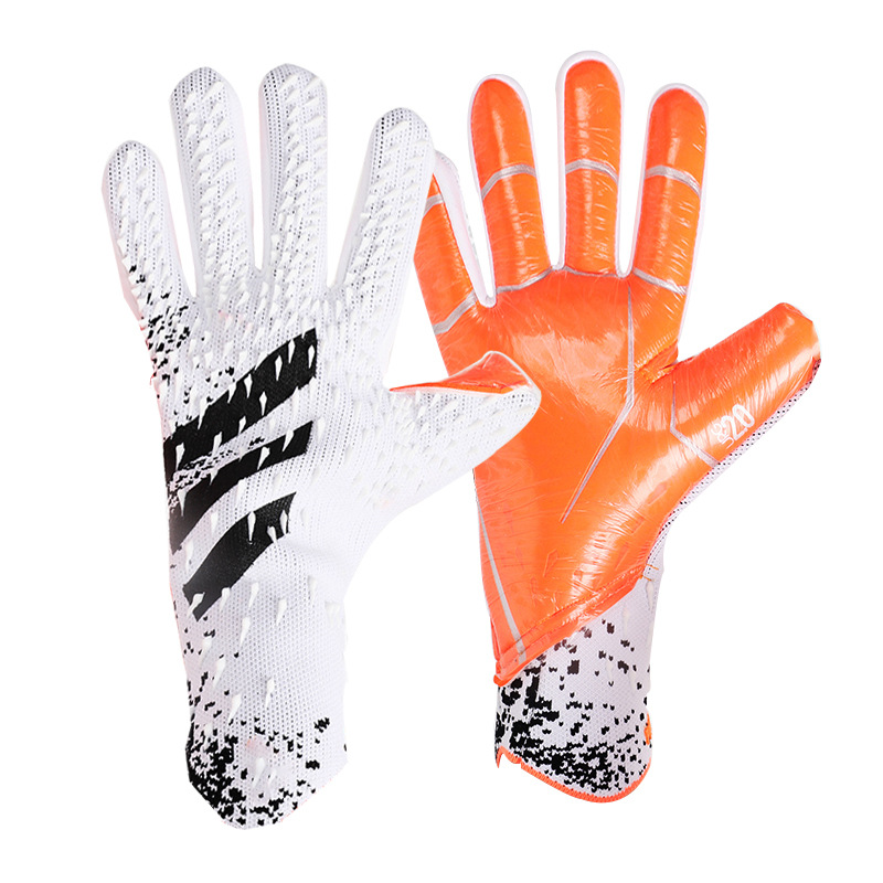 Guantes de portero de fútbol engrosados látex para adultos jóvenes sin dedos entrenamiento transpirable y cómodo portero de fútbol