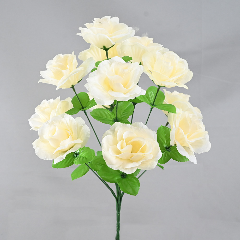 Rosas Artificiales Enviadas de Fábrica, 12 Cabezas de Rosa Pequeñas para Arreglos Florales, Decoración de Bodas, Flores Artificiales al por Mayor
