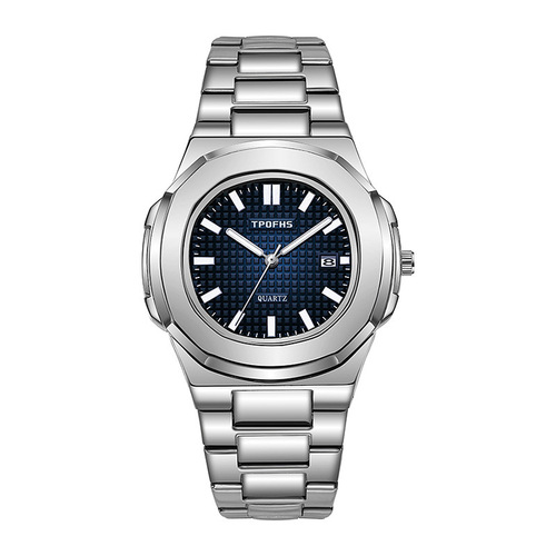 New Internet celebrity calendar luminous plaid steel band watch Nautilus Jane quartz business casual men's watch