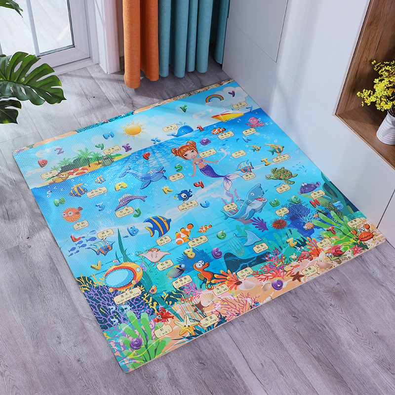 Bebé gateando estera niños espuma piso Mat costura hogar gateo estera engrosada dormitorio piso dibujos animados rompecabezas mat