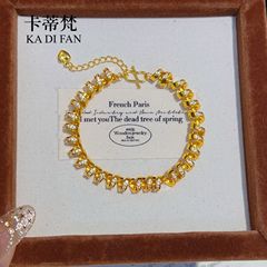 小红书爆款沙金点钻电话线手链中古轻奢精致手环小众独特高级感