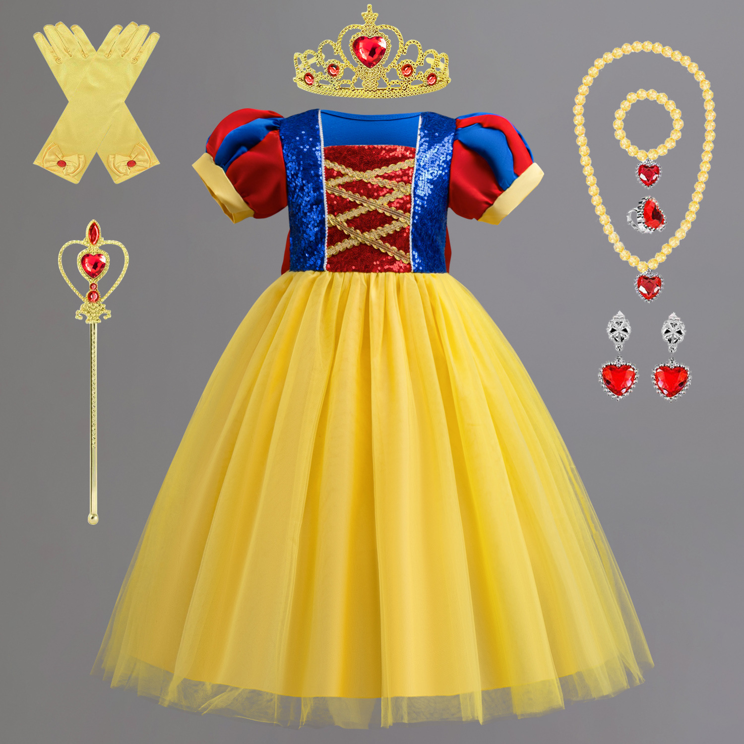 Snow White Dress Girls New Dress Fairy Fashion Internet Celebrity Style Mesh Little Girl Children's Dress Summer