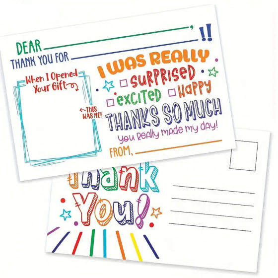 50 6*4 inch, thank you postcards, personalizable thank you cards, positive affirmation and recognition cards