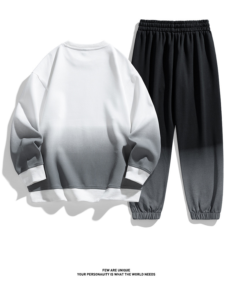 Men's Clothing style student sweatshirt suit for men, spring and autumn casual loose trendy set with leggings pants, handsome two piece set_voghion.com