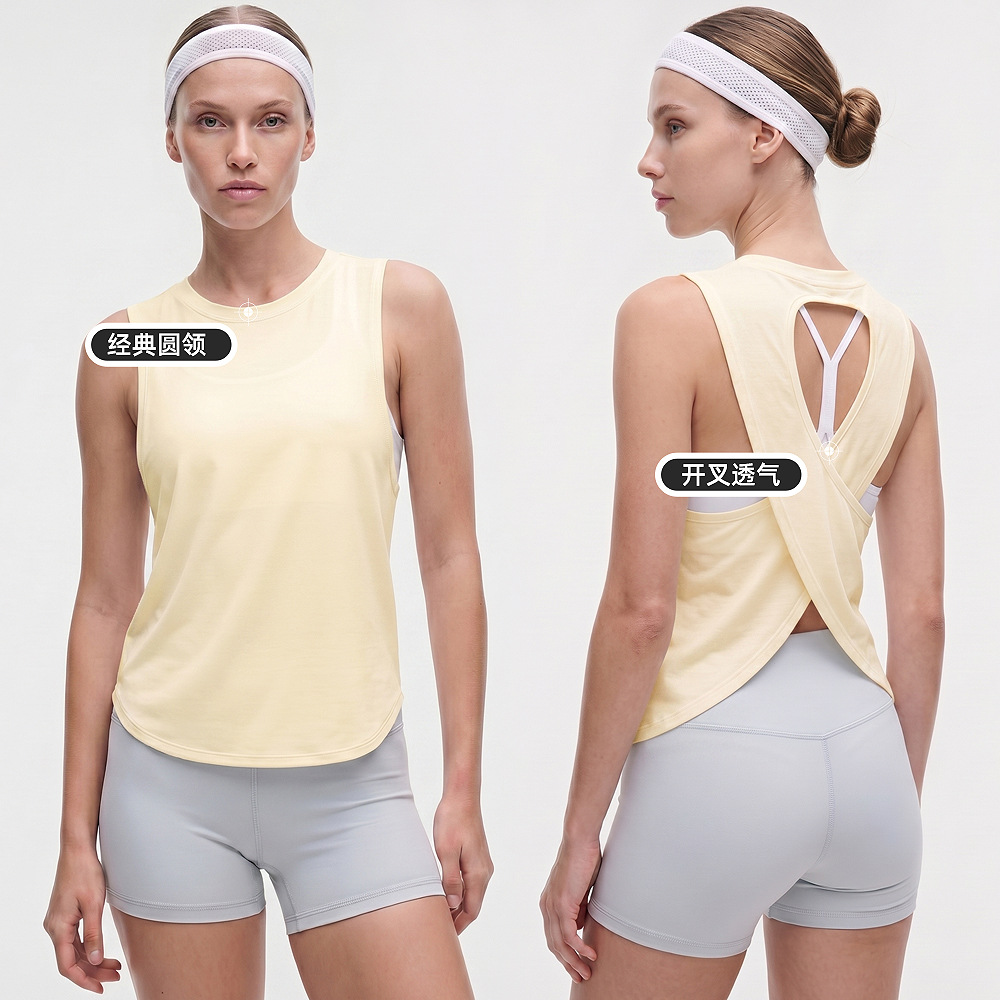 Cool sin mangas chaleco deportivo mujer hueco de espalda hermosa ropa de yoga transpirable secado rápido camiseta de fitness blusa suelta blusa superior image 4
