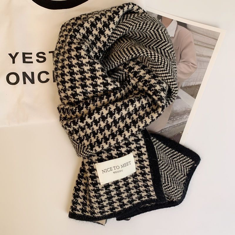 Scarf female winter new Korean version of the atmosphere of double-sided students cute warm thick knit high-grade neck