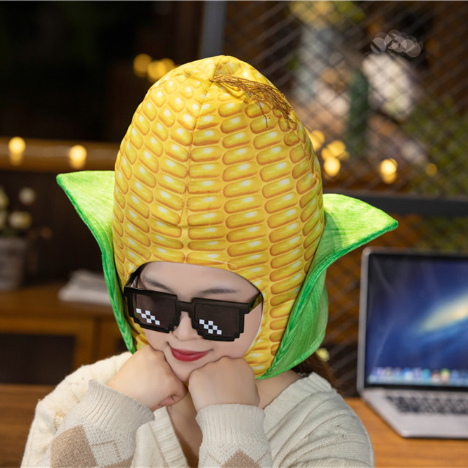 Cute Funny Girl Heart ins Pastoral Style Vegetable Corn Headgear Hat Headwear Photo Performance Photo Props