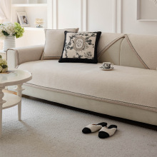 高级感简约现代防滑坐垫冬季客厅沙发套垫子毛绒亲肤雪尼尔沙发垫