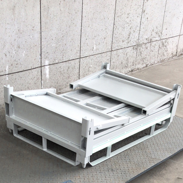 可堆叠铁板周转箱 折叠金属仓储笼厂家供应钢制料箱