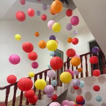 圆形纸灯笼春节中秋手工折叠灯笼手提婚礼喜庆用品装饰布置