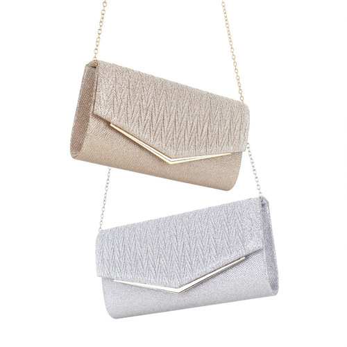 Evening banquet bag, European and American-style handbag, pleated design, formal event clutch, dressy crossbody bag, evening gown accessory