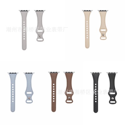 工厂批发适用苹果手表Apple watch2/3/4/5代牛皮小蛮腰手表带44mm|ms