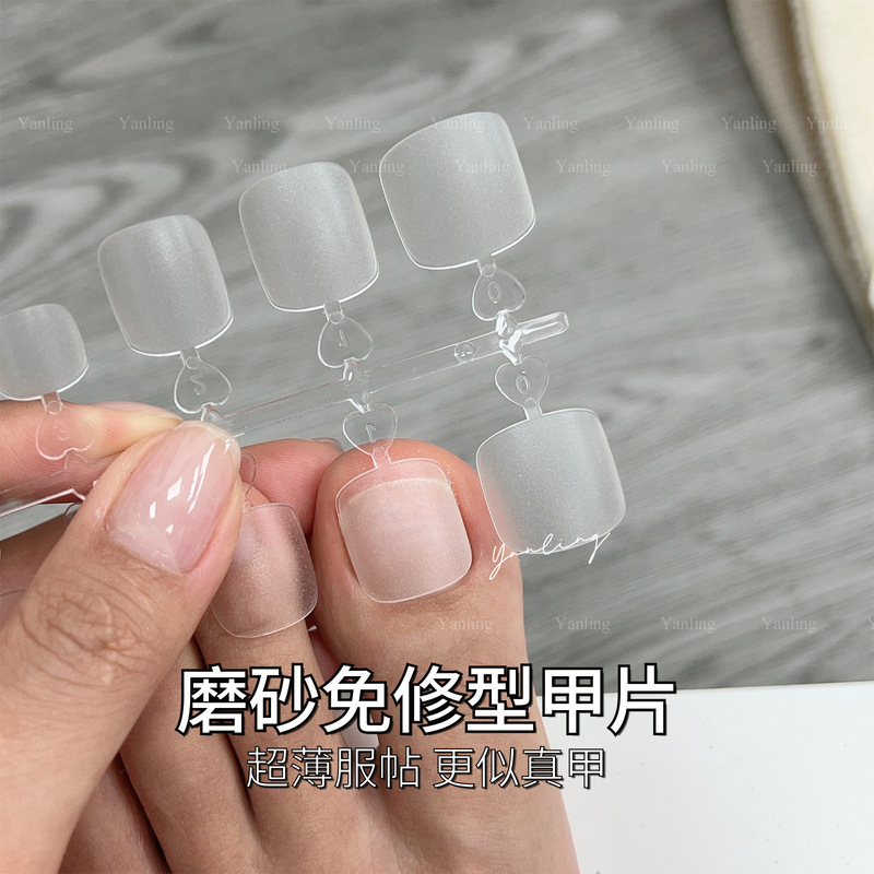 Yanling Toenails Are Thin and Fit Without Traces. Special Full-Cover Frosted Nails for Summer Feet. Nail Art Without Polishing