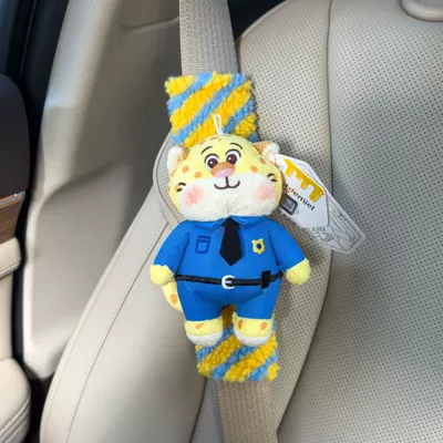 Car Seatbelt Shoulder Pad | Sürətlər qutusu və əl tormozu başlıqları - shoulder-pads-stripes-genuine-q-cute-leopard-police-officer-single