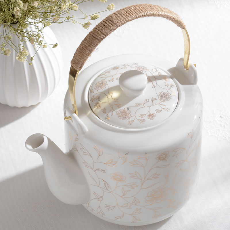 茶壶陶瓷单壶家用冷开水壶大容量凉水壶单瓷壶大壶瓷茶壶大号水壶