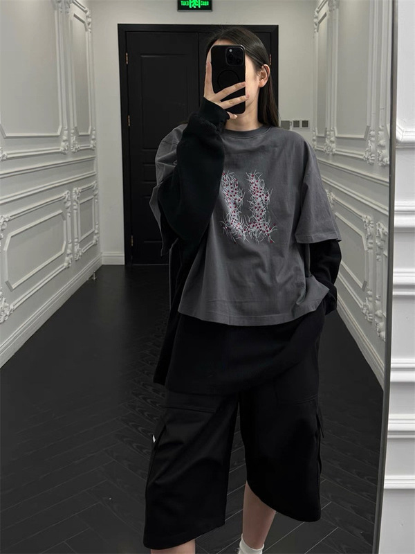 25ss潮牌爆款高版本新款WE11印花LOGO合集男女宽松休闲百搭长袖|undefined