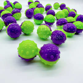 跨境爆发光按摩解压陀螺球按摩球玩具指尖旋转陀螺连体按摩球