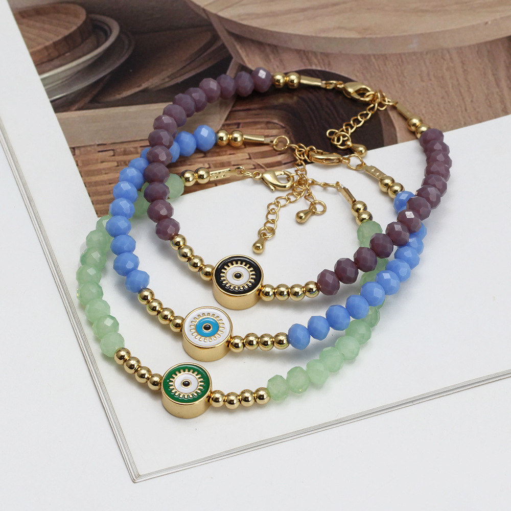 Cartoon Style Eye Copper Enamel Bracelets 1 Piece