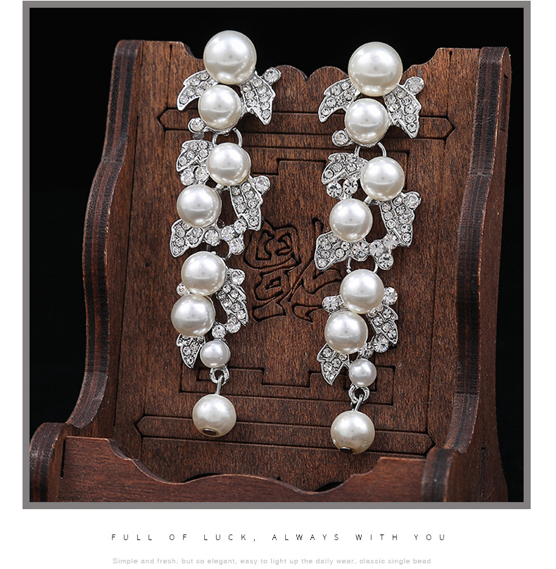 Orecchini esagerati 2023, accessori per la sposa alla moda con perle, placcatura galvanica in lega lunga_voghion.com