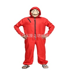 紙幣の家コスチューム ダリ レッドジャンプスーツ ハロウィンコスプレ衣装