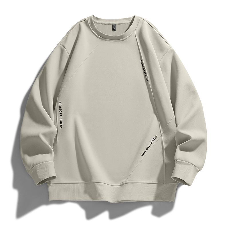 Spring New Round Neck Loose Sleeve T-Shirt Men's Trendy Versatile Sweatshirt_voghion.com