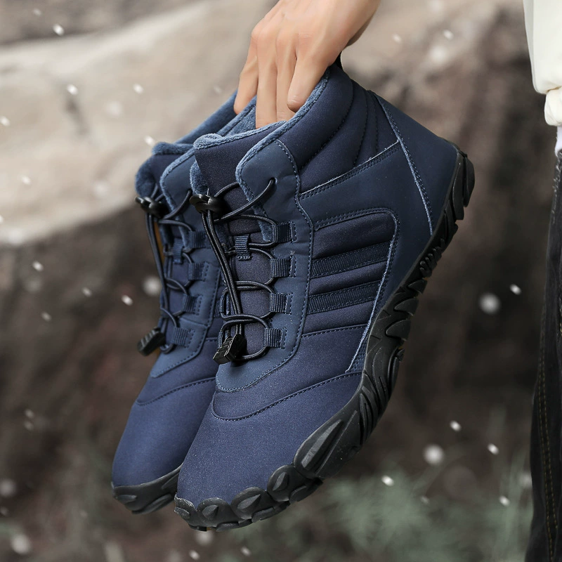 Наружная хлопчатобумажная обувь с пятью пальцами нескользящая и износостойкая пара походных туфель теплая высокая, шерстяные сапоги для мужчин и женщин