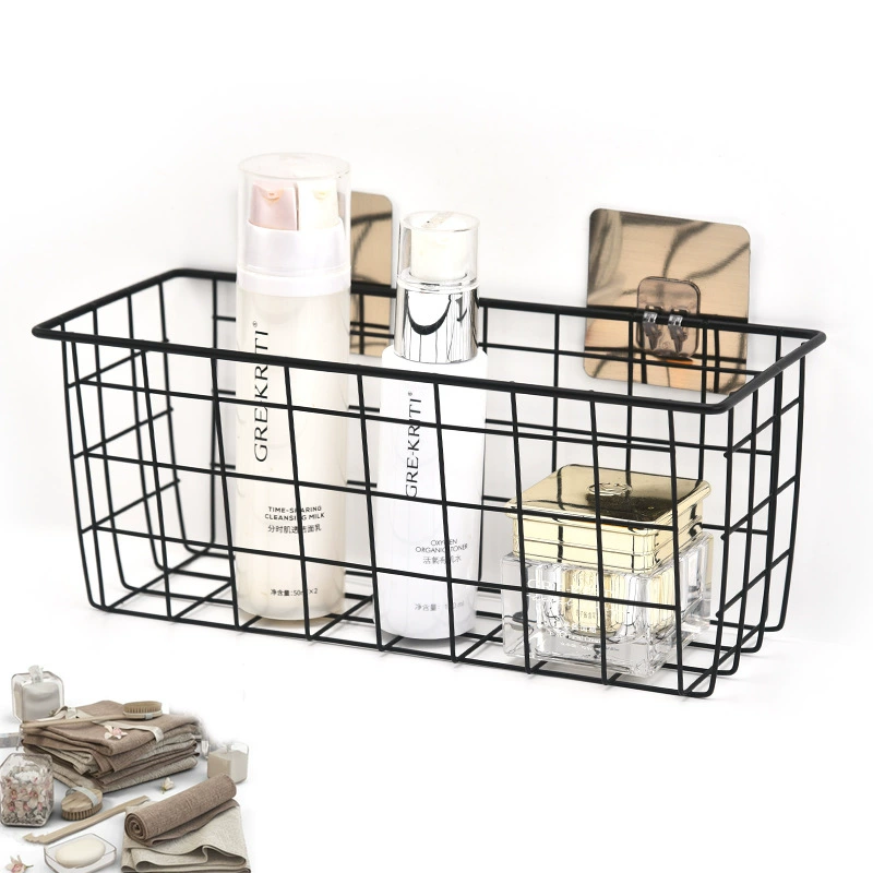Table Storage Basket - Wire Document Organizer for Desk, Storage Box, Open Grid Design, Black or White