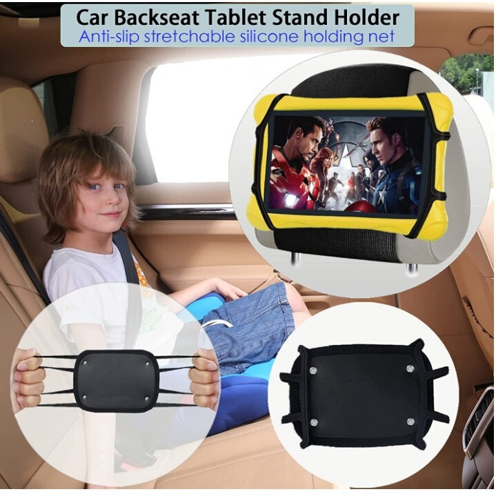 Cross-Border New Car Headrest Tablet Holder Universal Car Mount Children's Tablet Cover Rear Seat Silicone Holder Cross-Border New Car Headrest Tablet Holder Universal Car Mount Children's Tablet Cover Rear Seat Silicone Holder