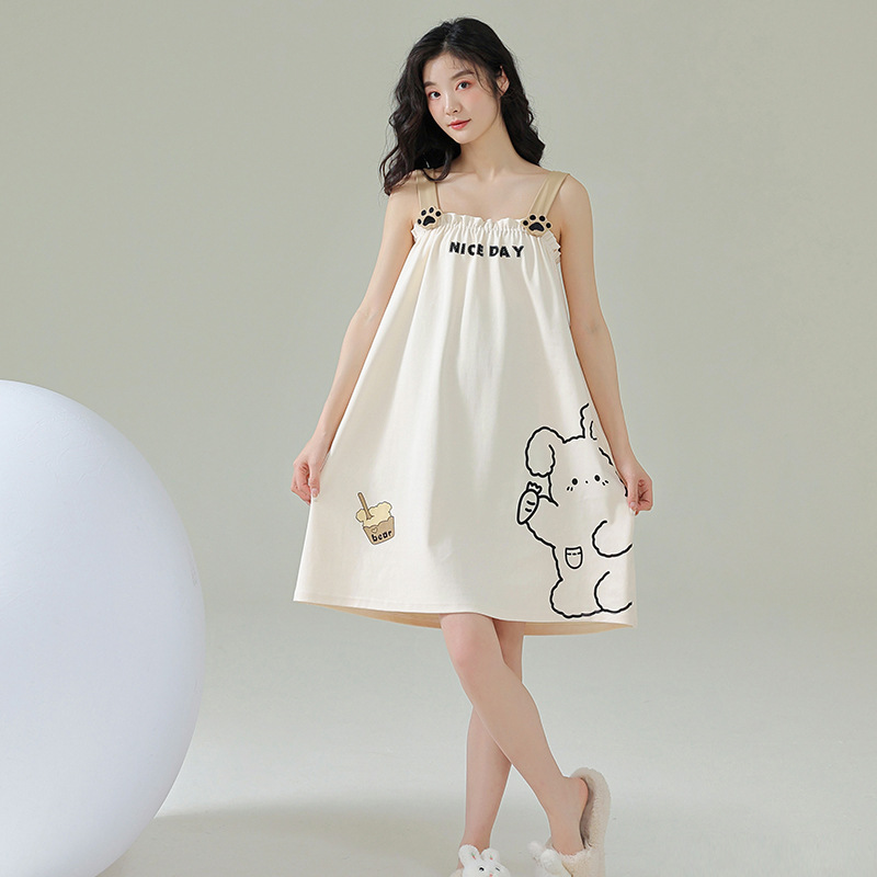 Pijamas de pareja pantalones cortos de manga corta de algodón de verano hombres y mujeres traje de homewear delgado de dibujos animados de oso lindo de algodón