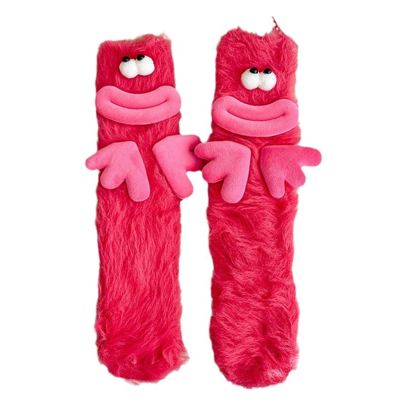 [Стракто выбранные] уродливые и забавные носки, женские осенние и зимние носки средней длины для сна, милые теплые носки для пар