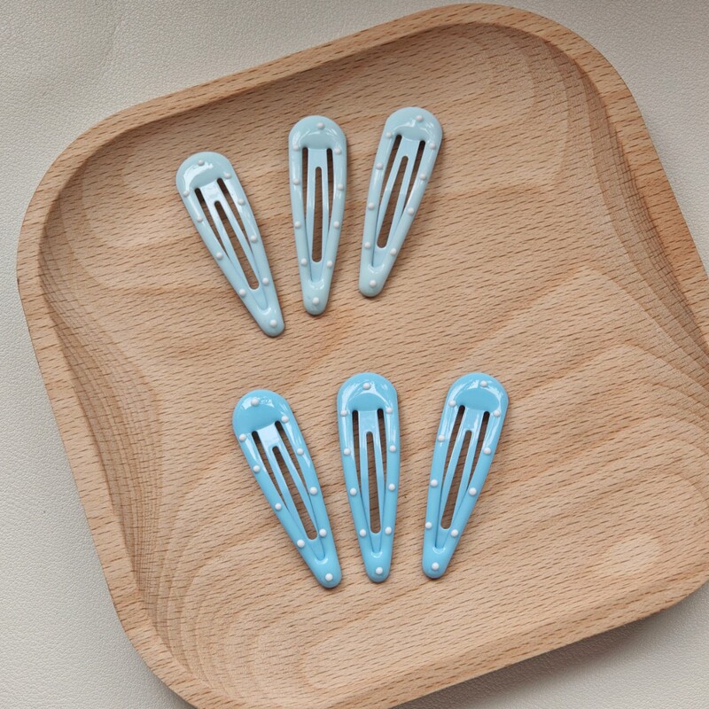 Original New Design Blue Lacquered Waterdrop Polka Dot Bb Clip 5cm Children's Hair Clip for Bangs Sweet Hairpin Original New Design Blue Lacquered Waterdrop Polka Dot Bb Clip 5cm Children's Hair Clip for Bangs Sweet Hairpin