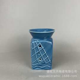 陶瓷海洋系列烛台套装中式风格瓷器蜡烛台摆件香薰炉