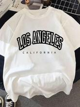 Los Ange Print Female Tee T-Shirt 90s Print Tshirts Lady