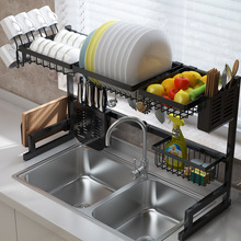 可伸縮廚房碗架瀝水架 台面多功能水槽收納置物架窗台晾碗放碗架