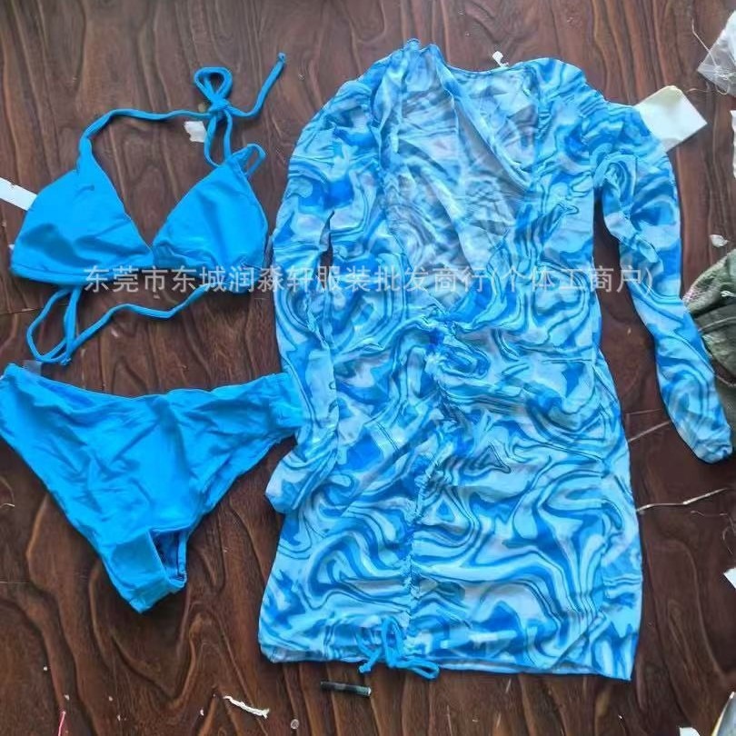 shein bikini europea y americana sexy bikini playa vacaciones trajes de baño de tres piezas grandes trajes de baño de mujer al por mayor