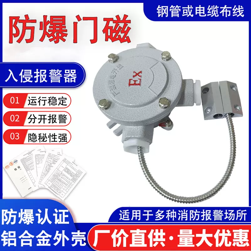 防爆门磁 有线开关感应器 入侵式报警器周界安防门窗防盗探测器