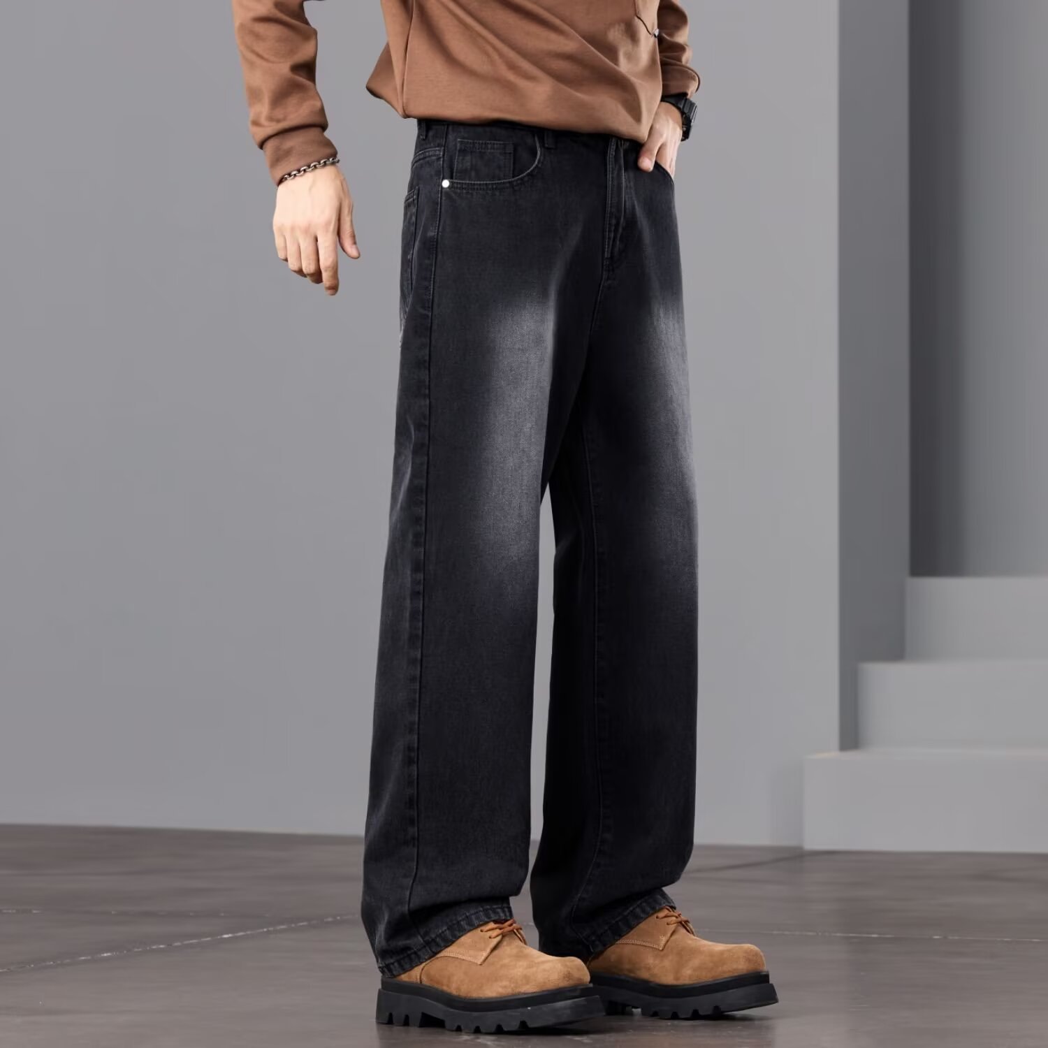 Men's Camouflage Cargo Pants American Style Trendy Streetwear Loose Fitting Retro Straight Leg Casual Jeans For Men And Women_voghion.com
