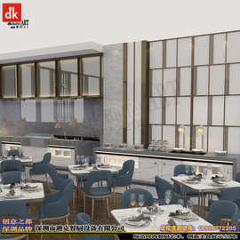 石英石大理石岩板自助餐台 组合式布菲台设计图片 酒店移动布菲台