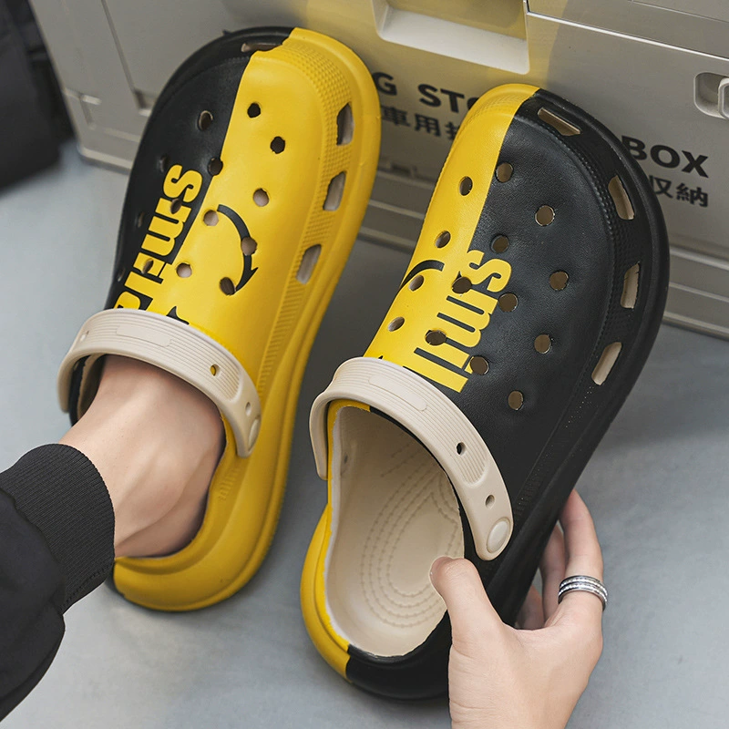 Сабо для пары в сфере внешней торговли, летние персонализированные сандалии с носком, мужские удобные и дышащие модные сандалии двойного назначения, пляжная обувь.