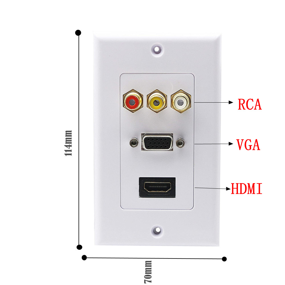 机顶盒莲花音视频VGA RCA音响HDMI高清免焊墙壁插座多媒体面板